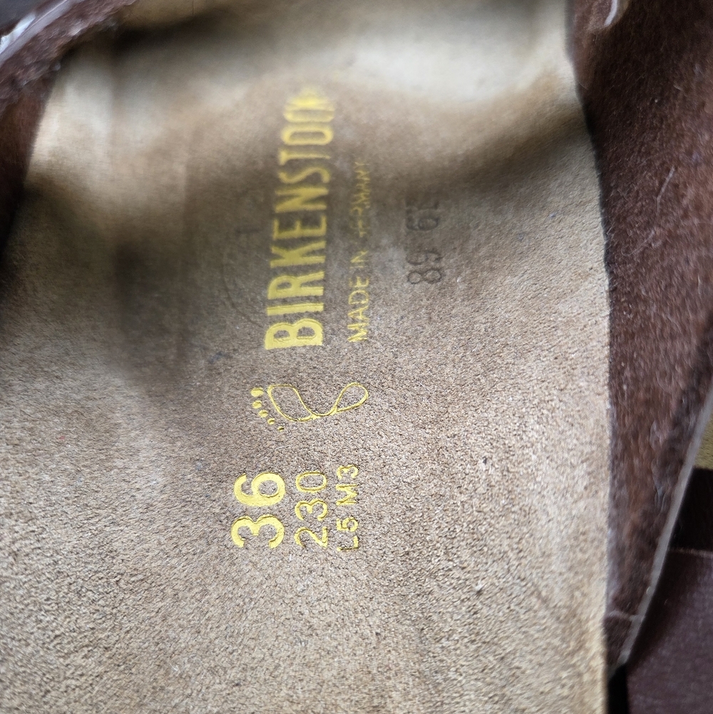 Birkenstock Brown Leather Footbed Sandals - Picture 3 of 8